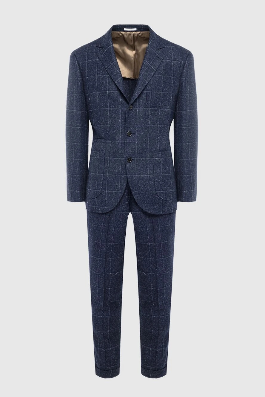 Brunello Cucinelli костюм мужской из шерсти и шелка синий 164309 - фото 1