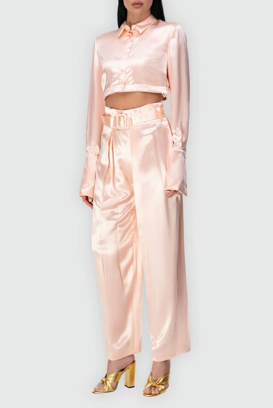 Fendi женские костюм брючный из вискозы розовый женский купить с ценами и фото 164370
