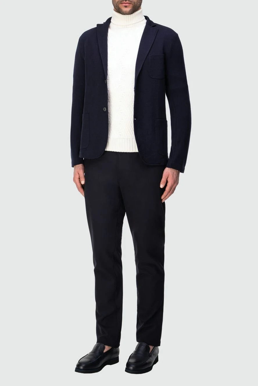 Jacob Cohen man men's blue cotton and elastane trousers buy with prices and photos 164582 - photo 2