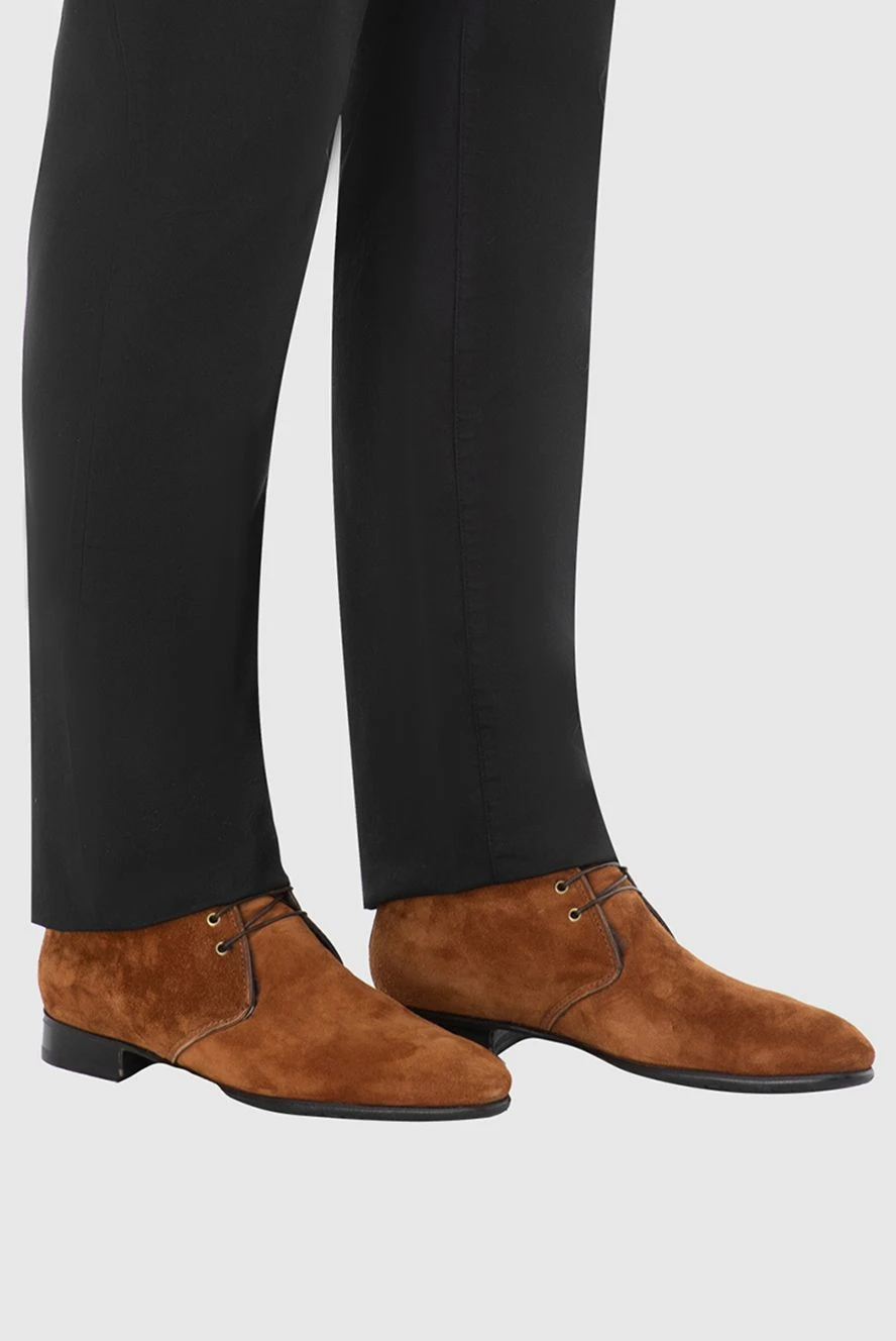 Zilli мужские мужские ботинки из замши коричневые купить с ценами и фото 164736