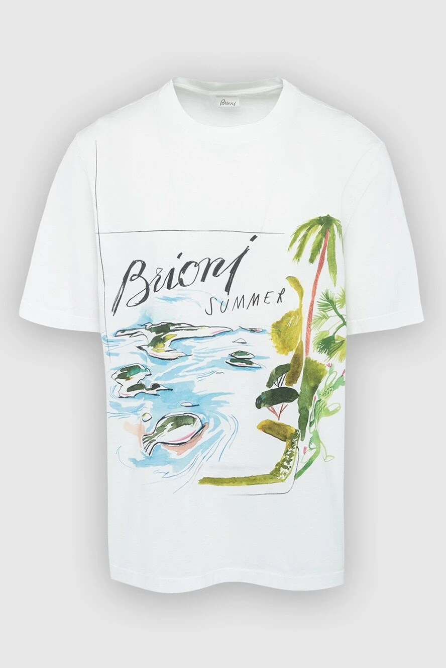 Brioni мужские футболка из хлопка белая мужская купить с ценами и фото 164744