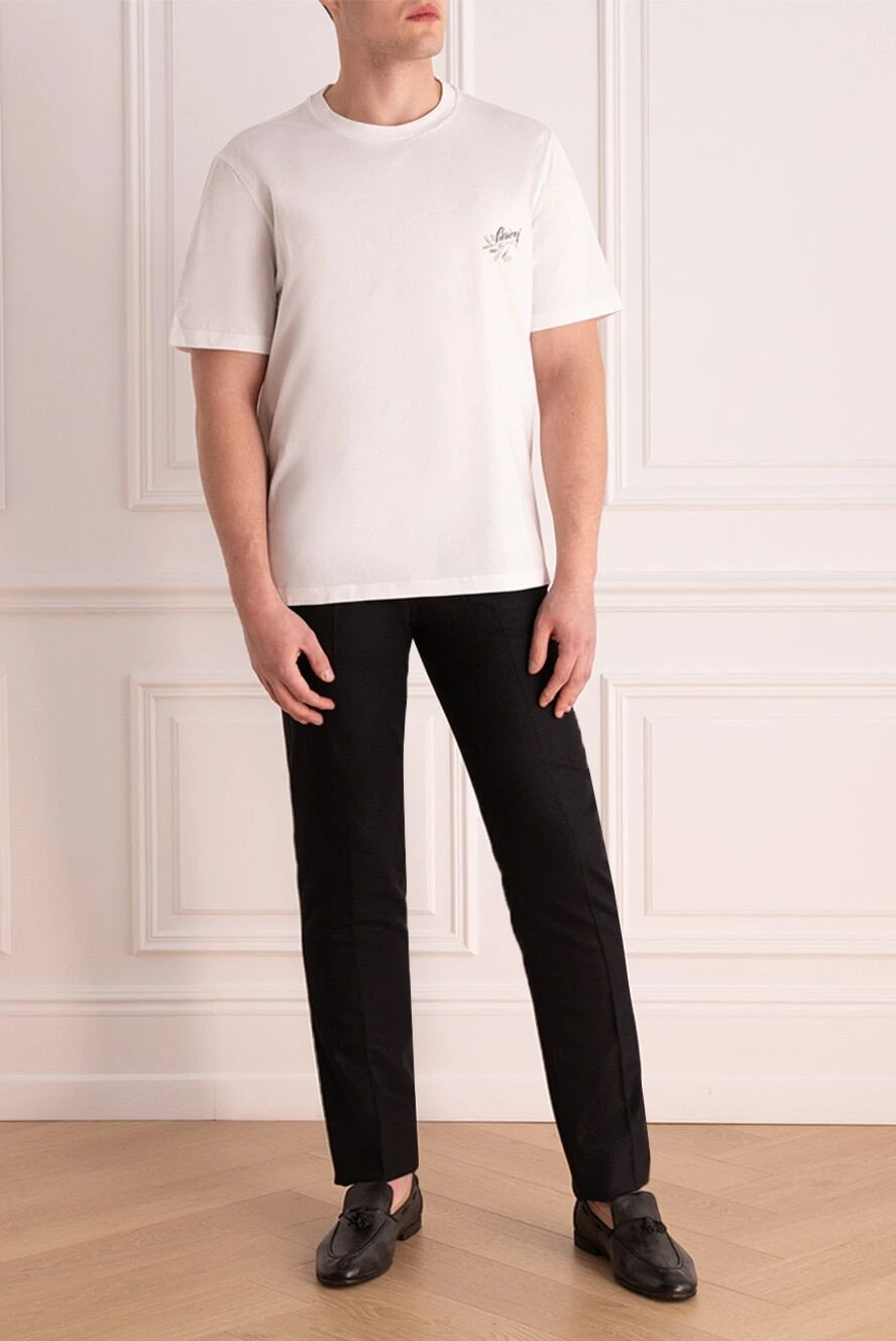 Brioni мужские футболка из хлопка белая мужская купить с ценами и фото 164746