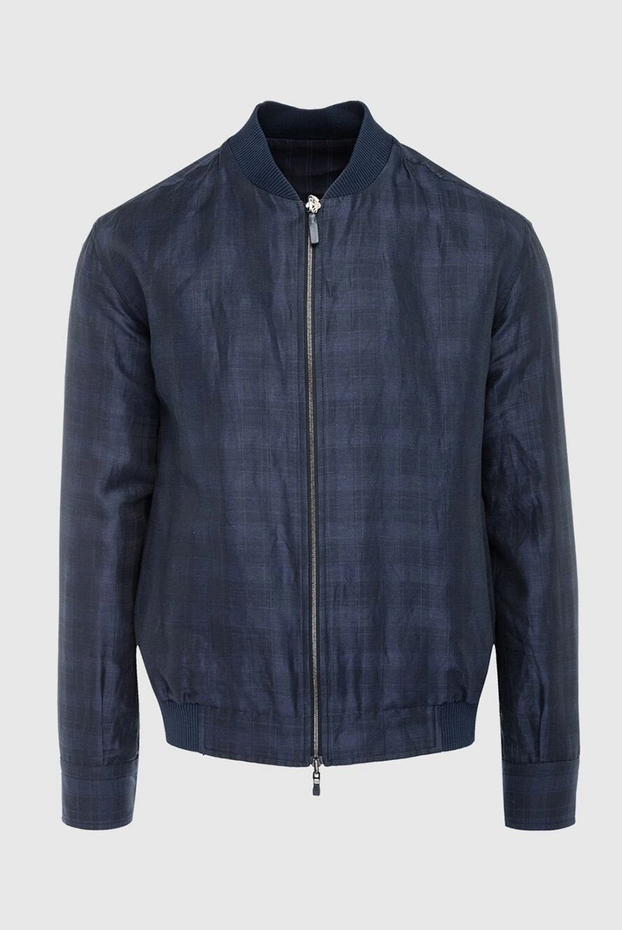 Brioni мужские куртка из хлопка синяя мужская купить с ценами и фото 164747