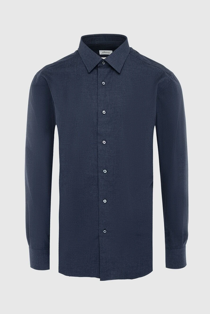 Brioni мужские сорочка из хлопка синяя мужская купить с ценами и фото 164755 - фото 1