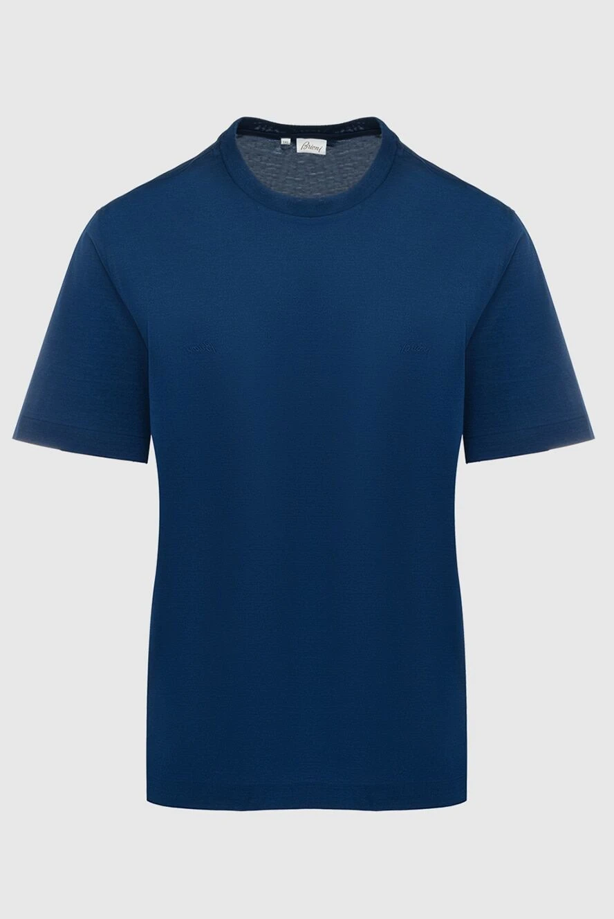 Brioni мужские футболка из хлопка синяя мужская купить с ценами и фото 164756