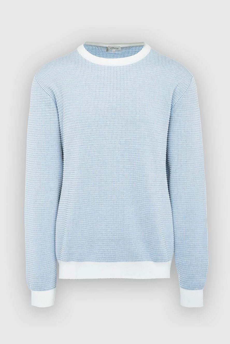 Brioni man blue cotton and silk jumper for men buy with prices and photos 164757