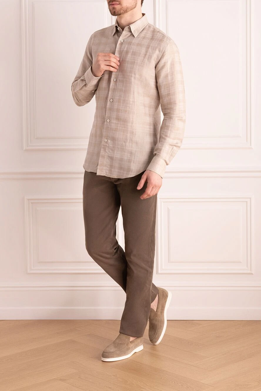 Brioni man men's beige cotton shirt buy with prices and photos 164770 - photo 2