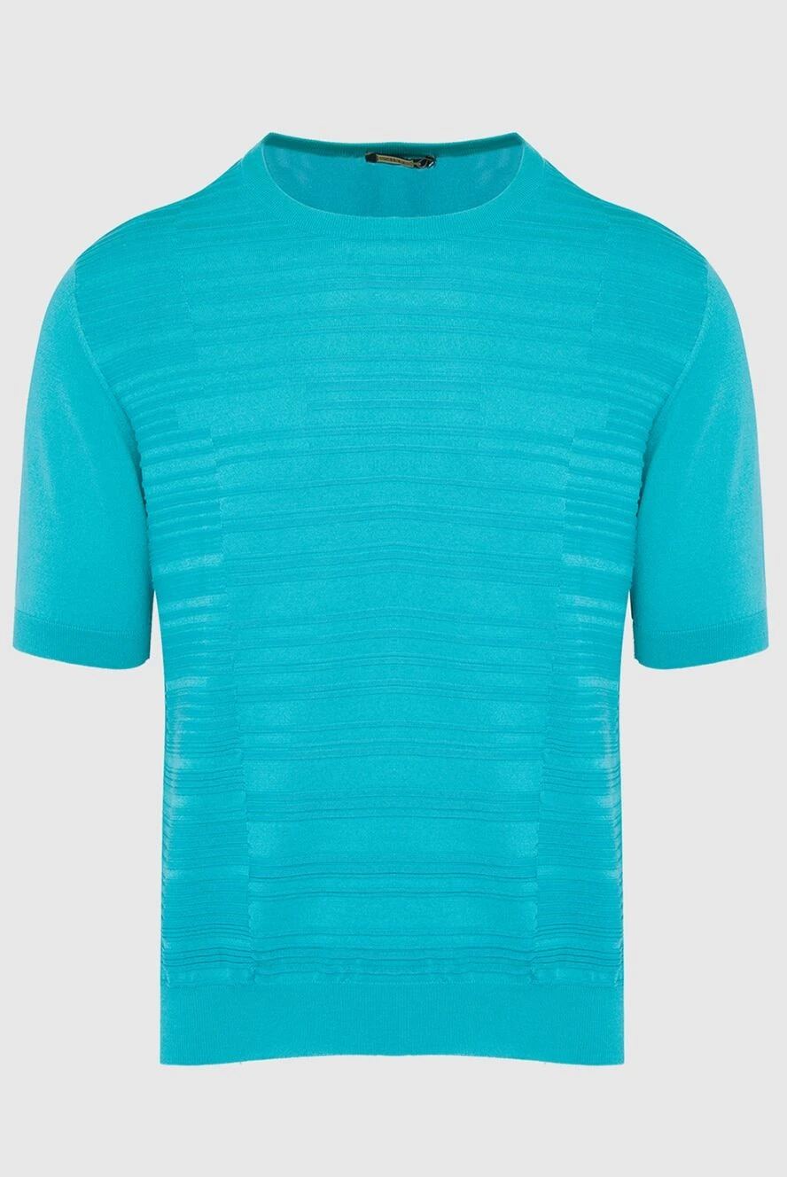 Zilli short sleeve cotton and silk green men's jumper 164814 - photo 1