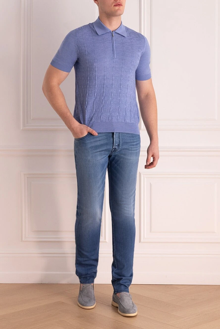 Jacob Cohen мужские джинсы из хлопка и эластана синие мужские купить с ценами и фото 165105 - фото 2