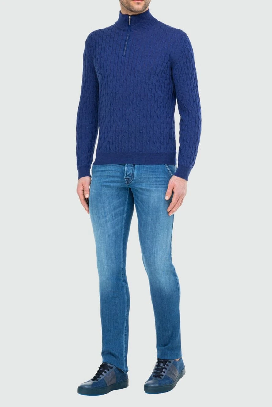 Jacob Cohen мужские джинсы из хлопка и эластана синие мужские купить с ценами и фото 165106 - фото 2