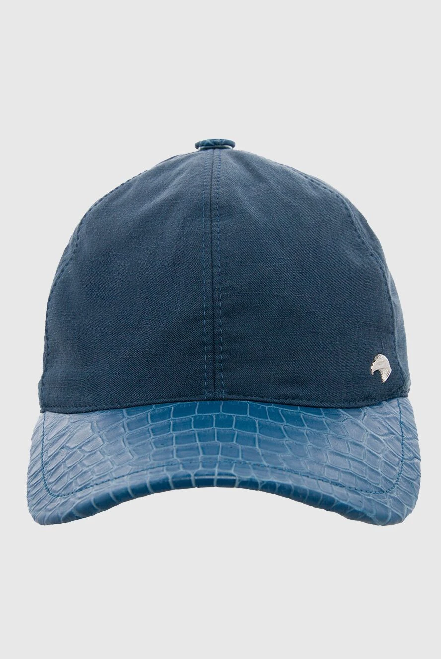 Stefano Ricci cap made of cotton, silk and crocodile leather burgundy for men 165166 - photo 1