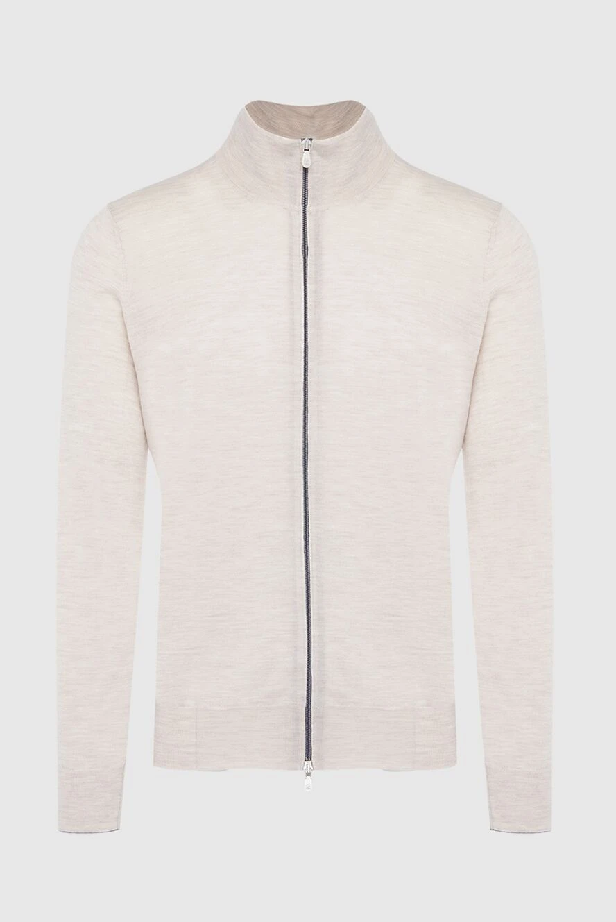 Brunello Cucinelli кардиган мужской из шерсти и кашемира бежевый 165934 - фото 1