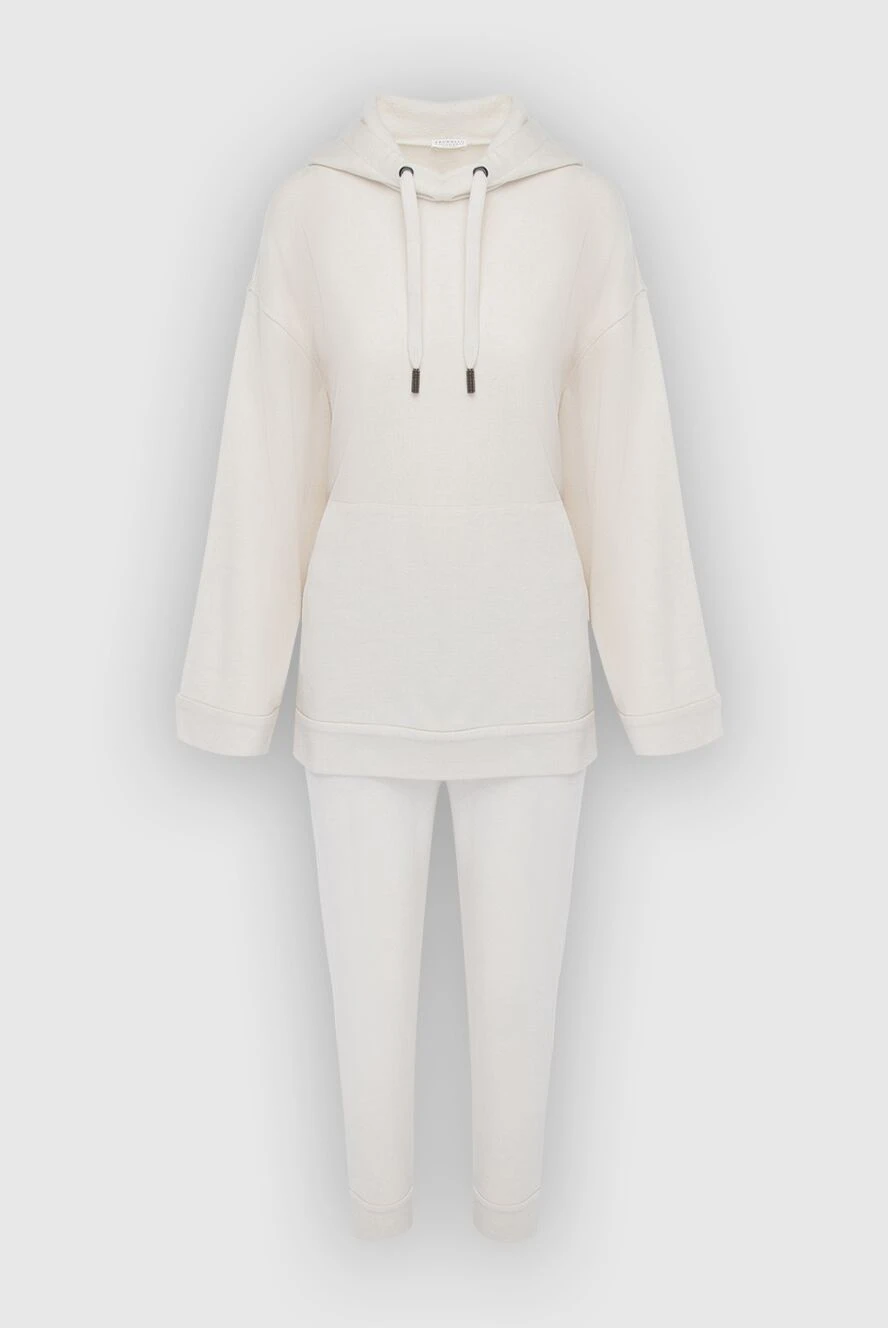 Brunello Cucinelli beige cashmere and cotton walking suit for women 165935 - photo 1