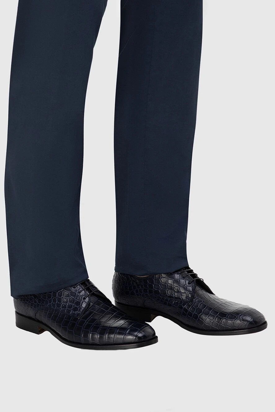 Cesare di Napoli мужские туфли мужские из кожи аллигатора синие купить с ценами и фото 165997 - фото 2