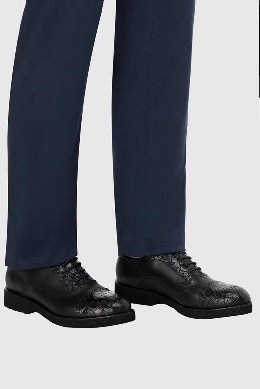 Tardini мужские туфли мужские из кожи аллигатора черные купить с ценами и фото 166001