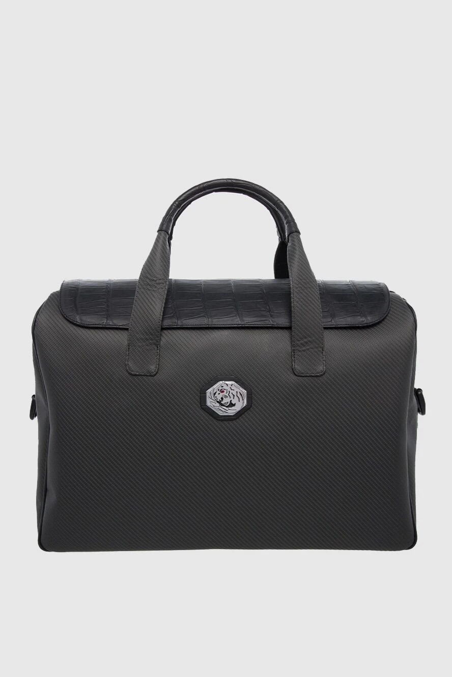 Tardini мужские сумка дорожная из кожи и карбона черная мужская купить с ценами и фото 166014 - фото 1