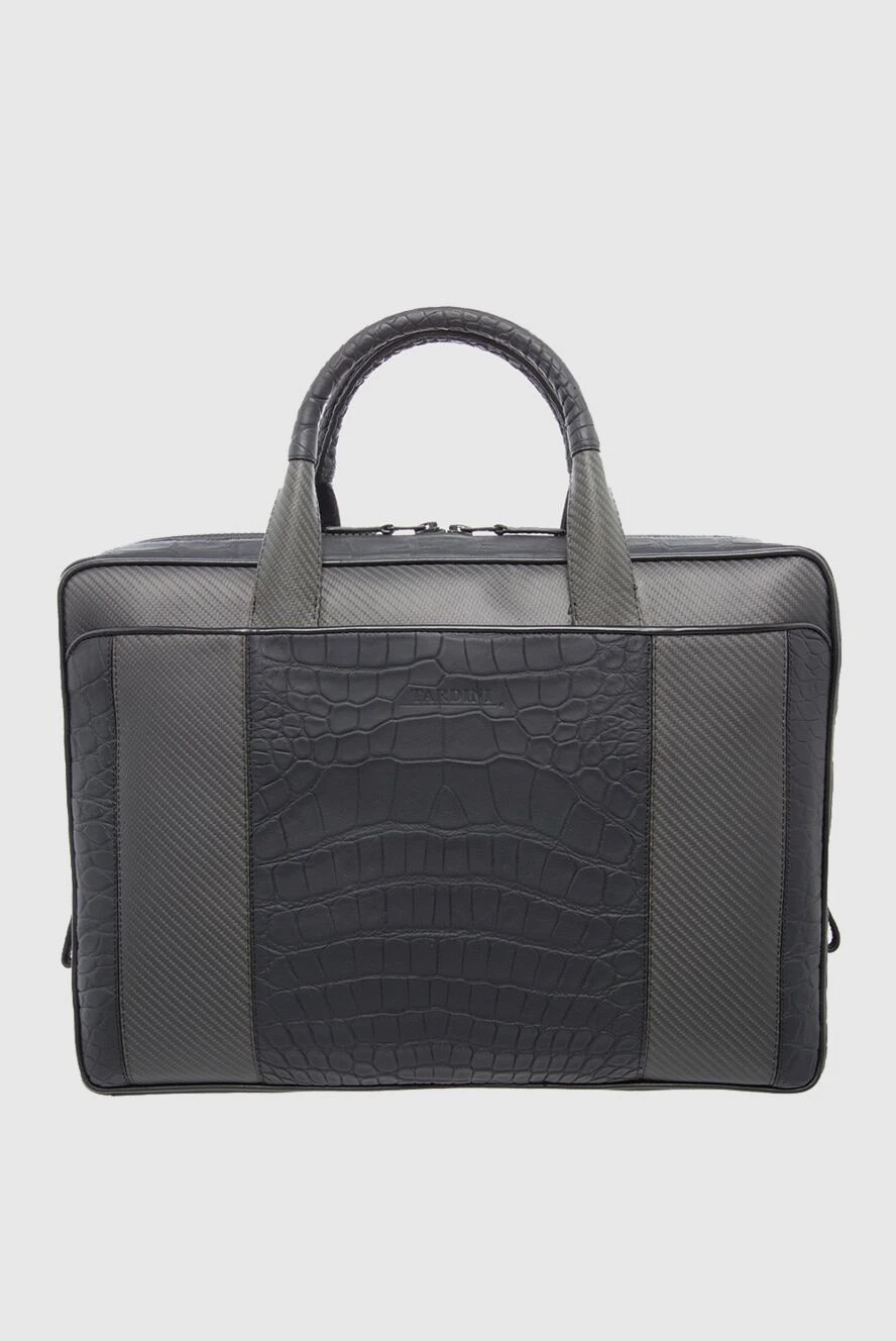 Tardini man briefcase in leather and carbon black for men buy with prices and photos 166020