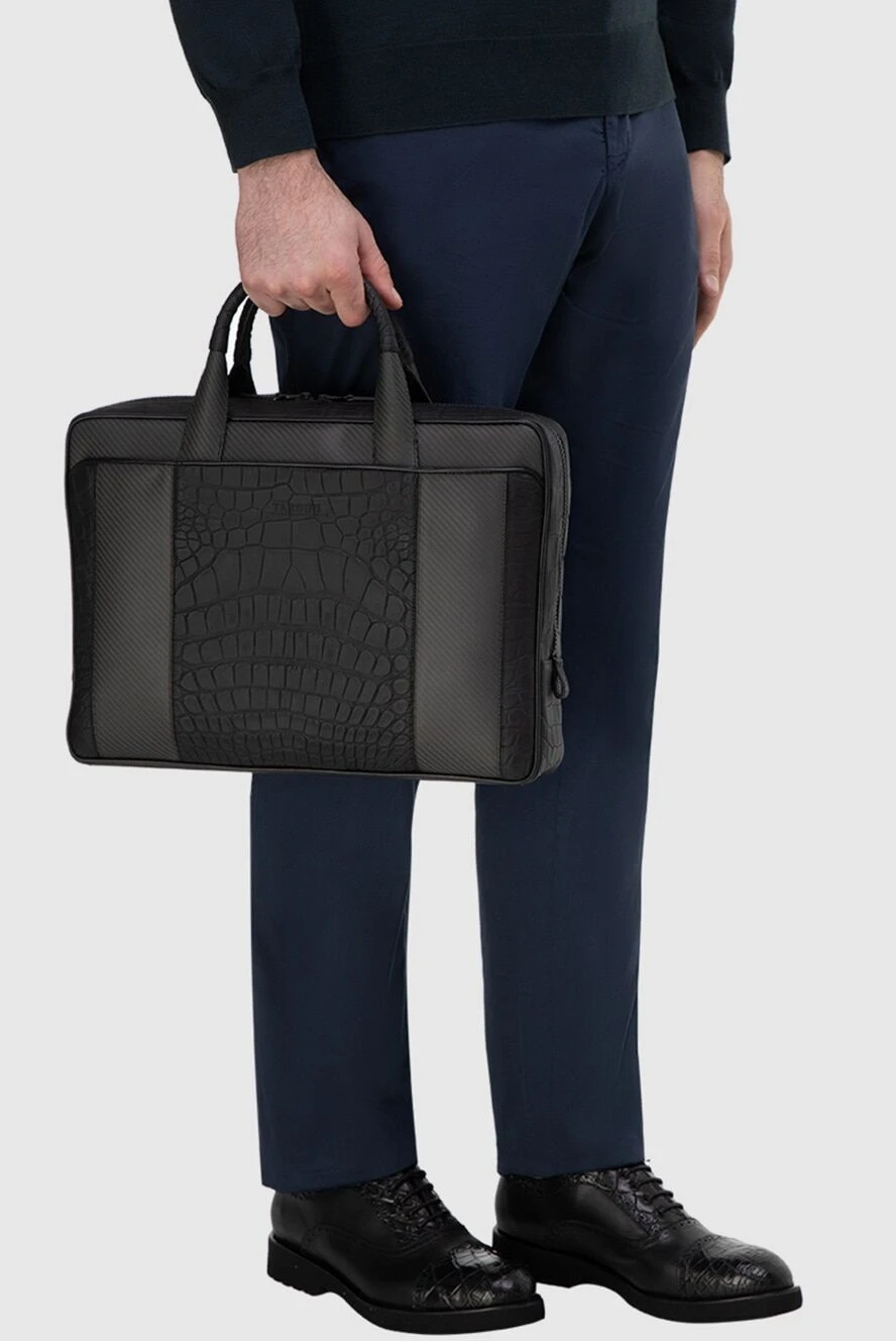 Tardini чоловічі портфель зі шкіри та карбону чорний чоловічий купити фото з цінами 166020 - фото 2