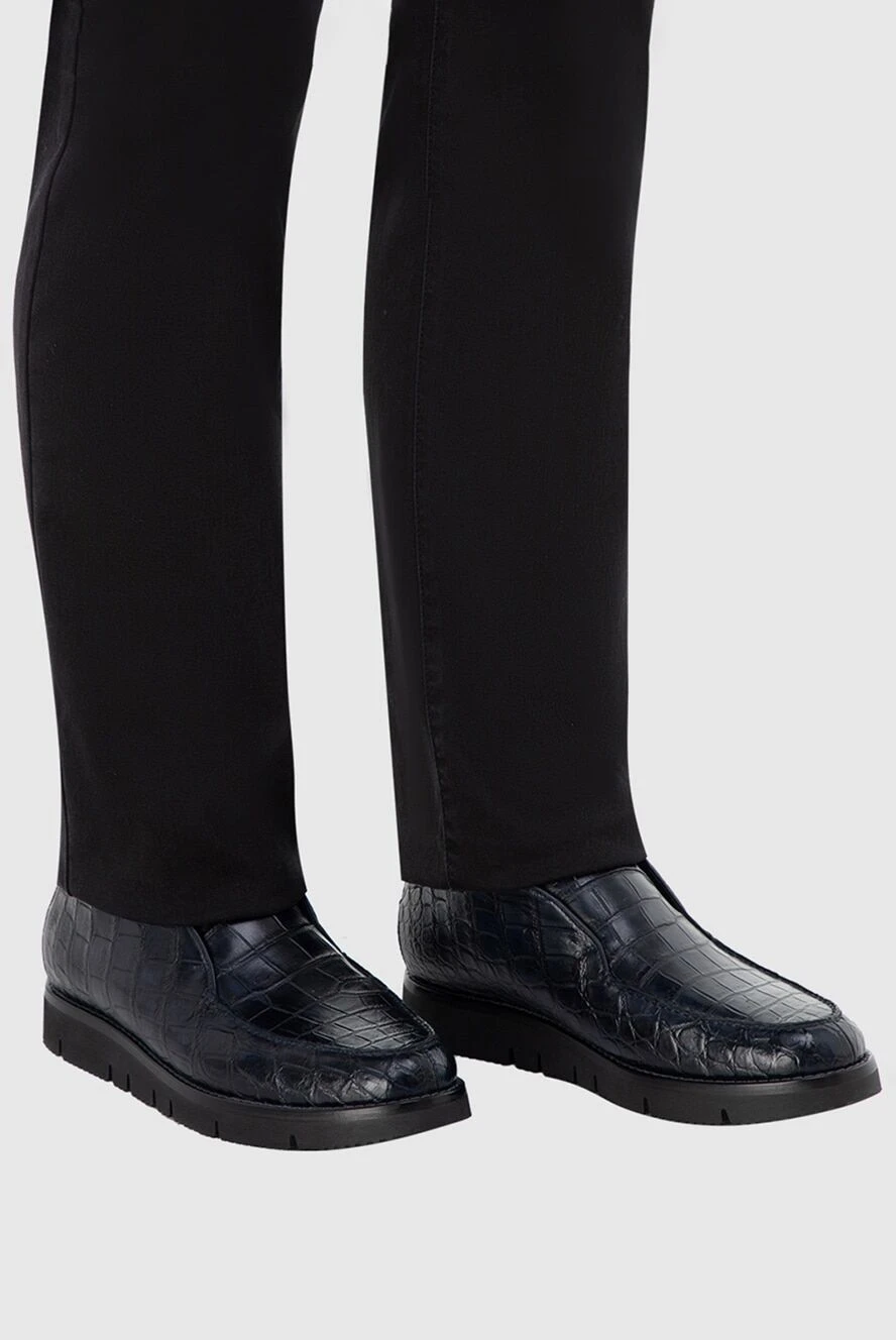 Cesare di Napoli мужские ботинки из кожи аллигатора черные мужские купить с ценами и фото 166056 - фото 2