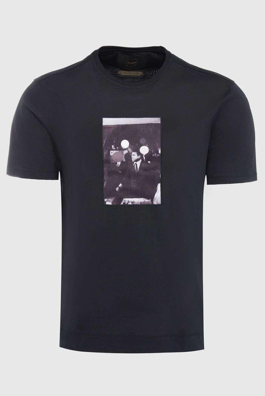 Limitato футболка тёмно-синяя с арт-принтом в стиле винтажной хроники 166074 - фото 1