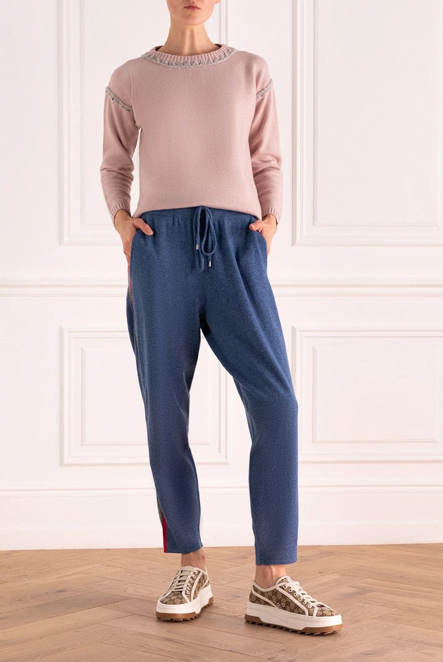 Re Vera woman blue cashmere trousers for women buy with prices and photos 166293 - photo 2