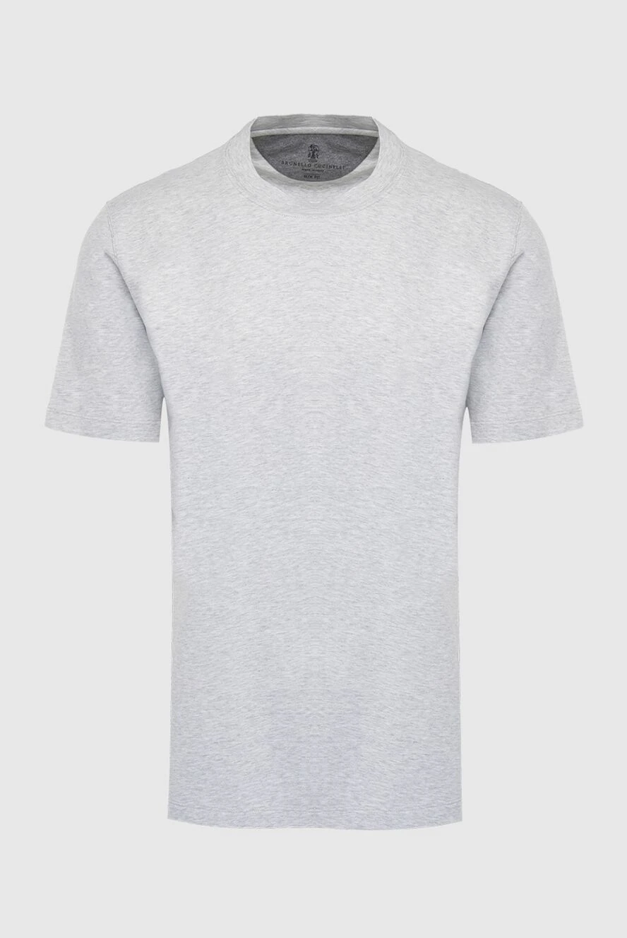Brunello Cucinelli light gray stretch cotton jersey t-shirt 166401 - photo 1