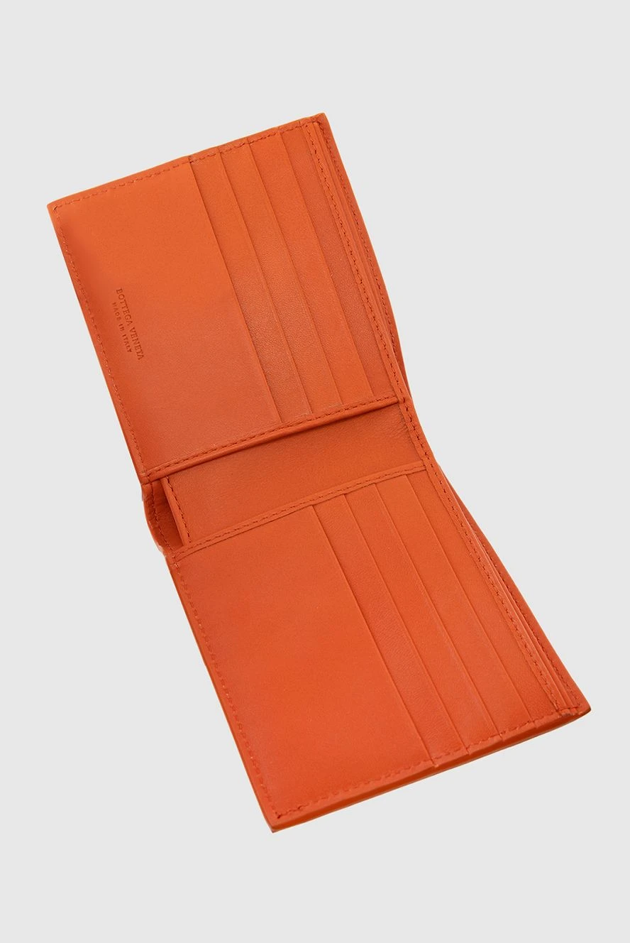 Bottega Veneta мужские портмоне из кожи оранжевое мужское купить с ценами и фото 166501