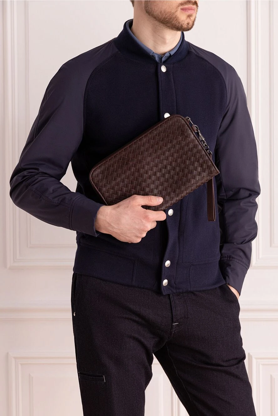 Bottega Veneta man clutch bag human with natural skins brown buy with prices and photos 166526