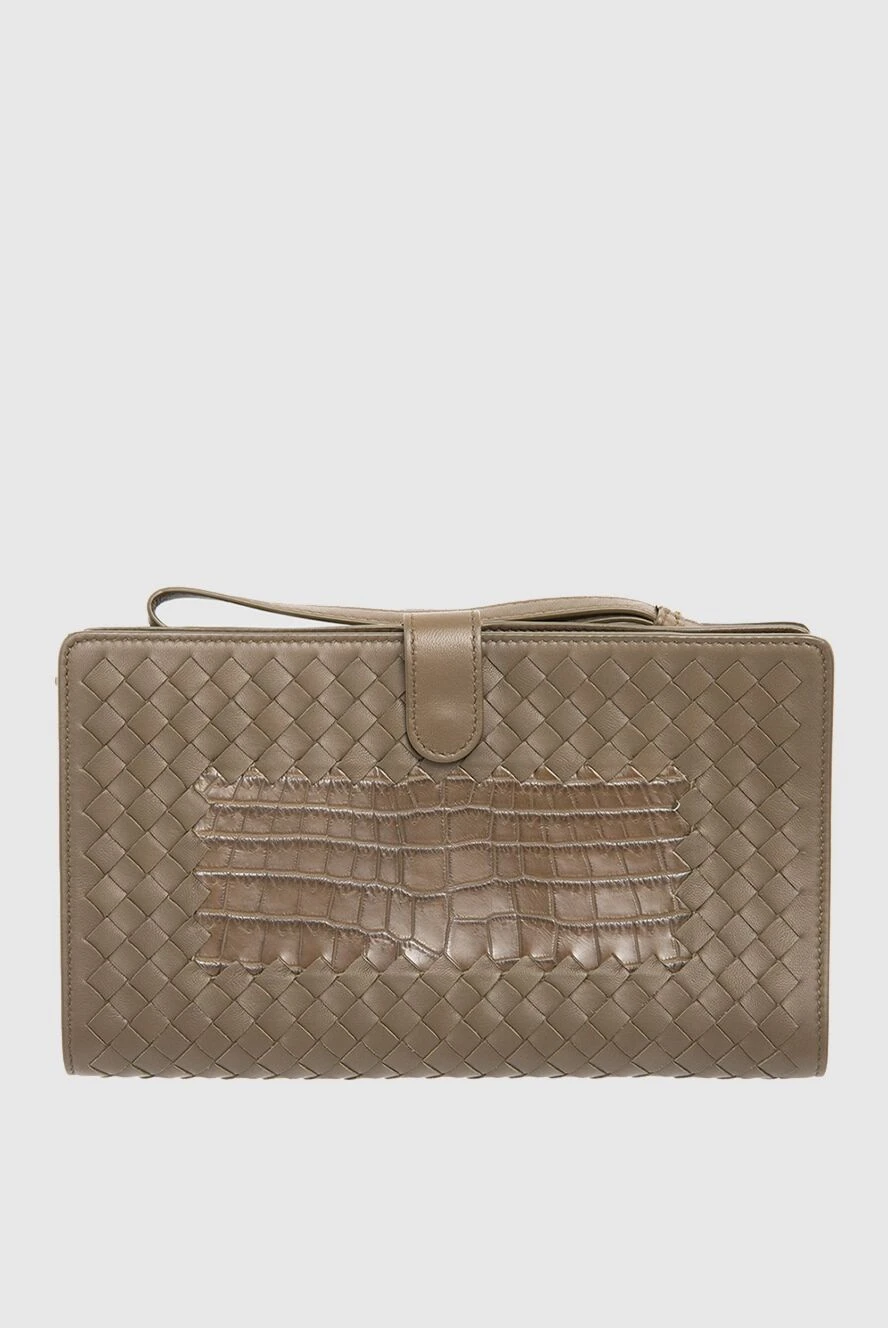 Bottega Veneta man men's clutch bag made of genuine leather and crocodile skin green buy with prices and photos 166536 - photo 1
