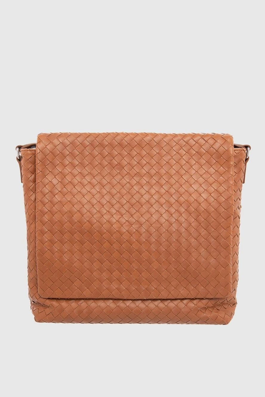 Bottega Veneta мужские сумка через плечо из натуральной кожи коричневая мужская купить с ценами и фото 166541 - фото 1