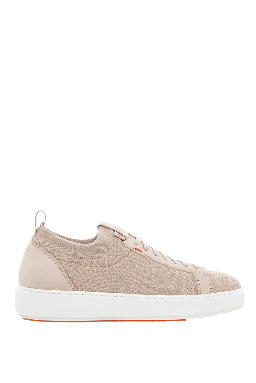 Santoni woman beige leather and textile sneakers for women buy with prices and photos 166673 - photo 1