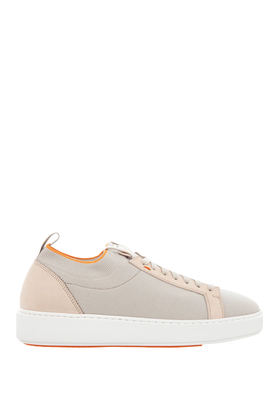 Santoni woman beige leather and textile sneakers for women buy with prices and photos 166675