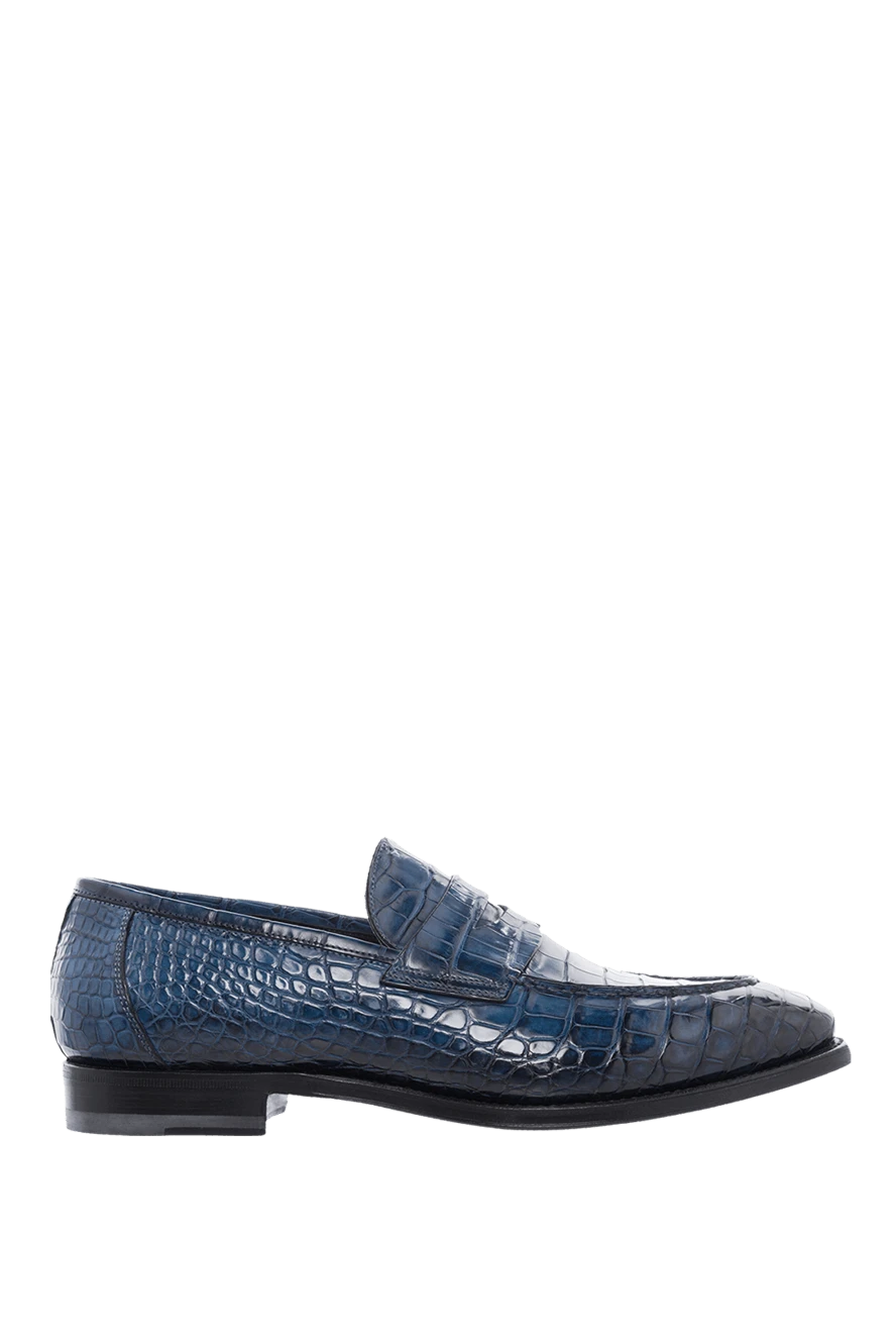 Santoni man blue crocodile leather loafers for men buy with prices and photos 166756