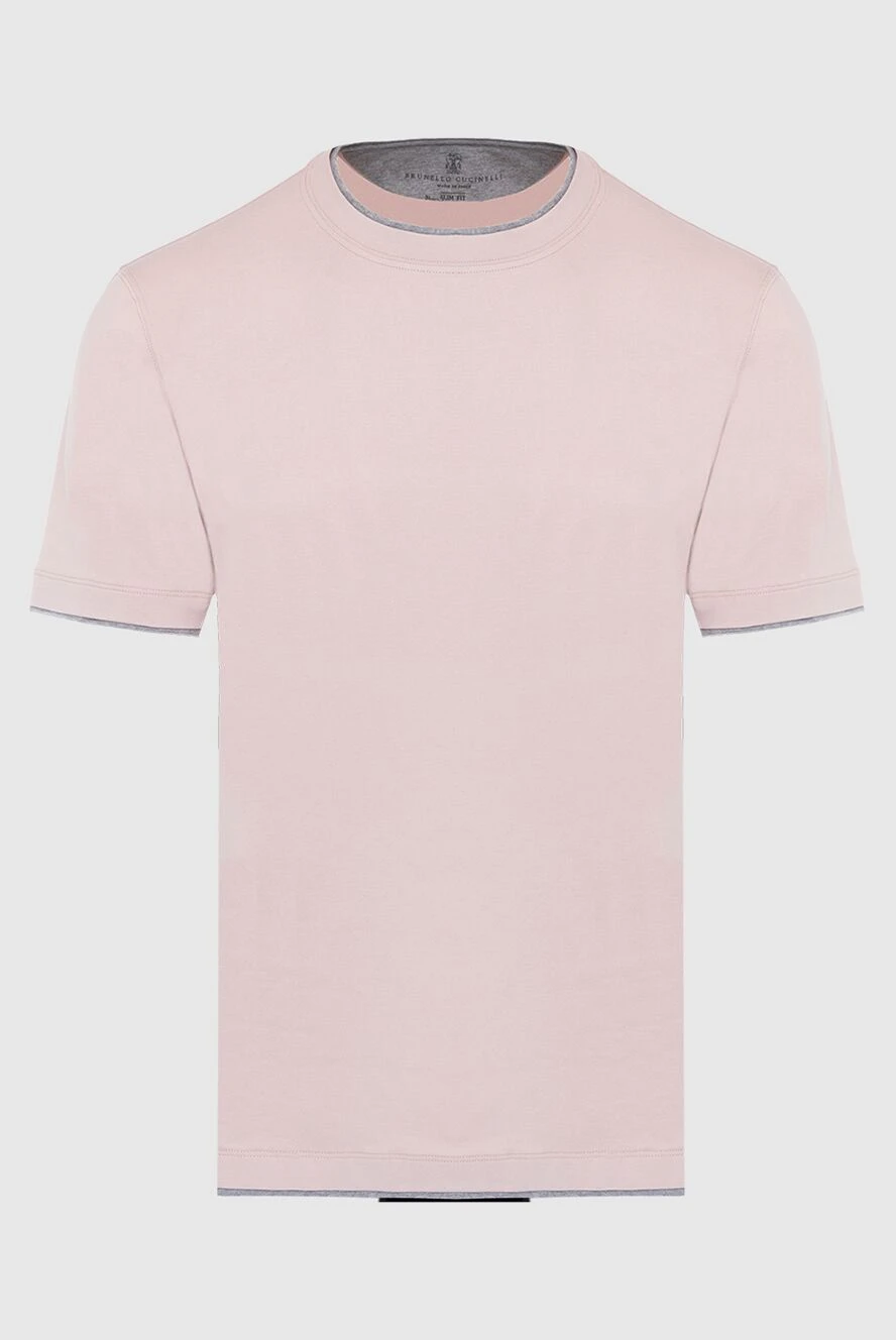 Brunello Cucinelli футболка з бавовни рожева чоловіча 166909 - фото 1