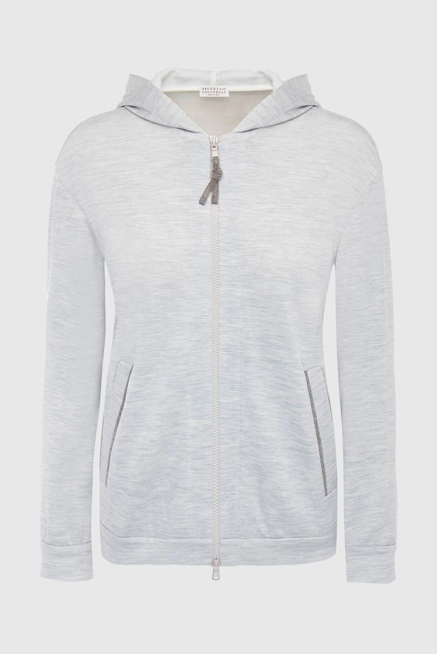 Brunello Cucinelli women's gray zipped cardigan made of cotton and silk 166931 - photo 1