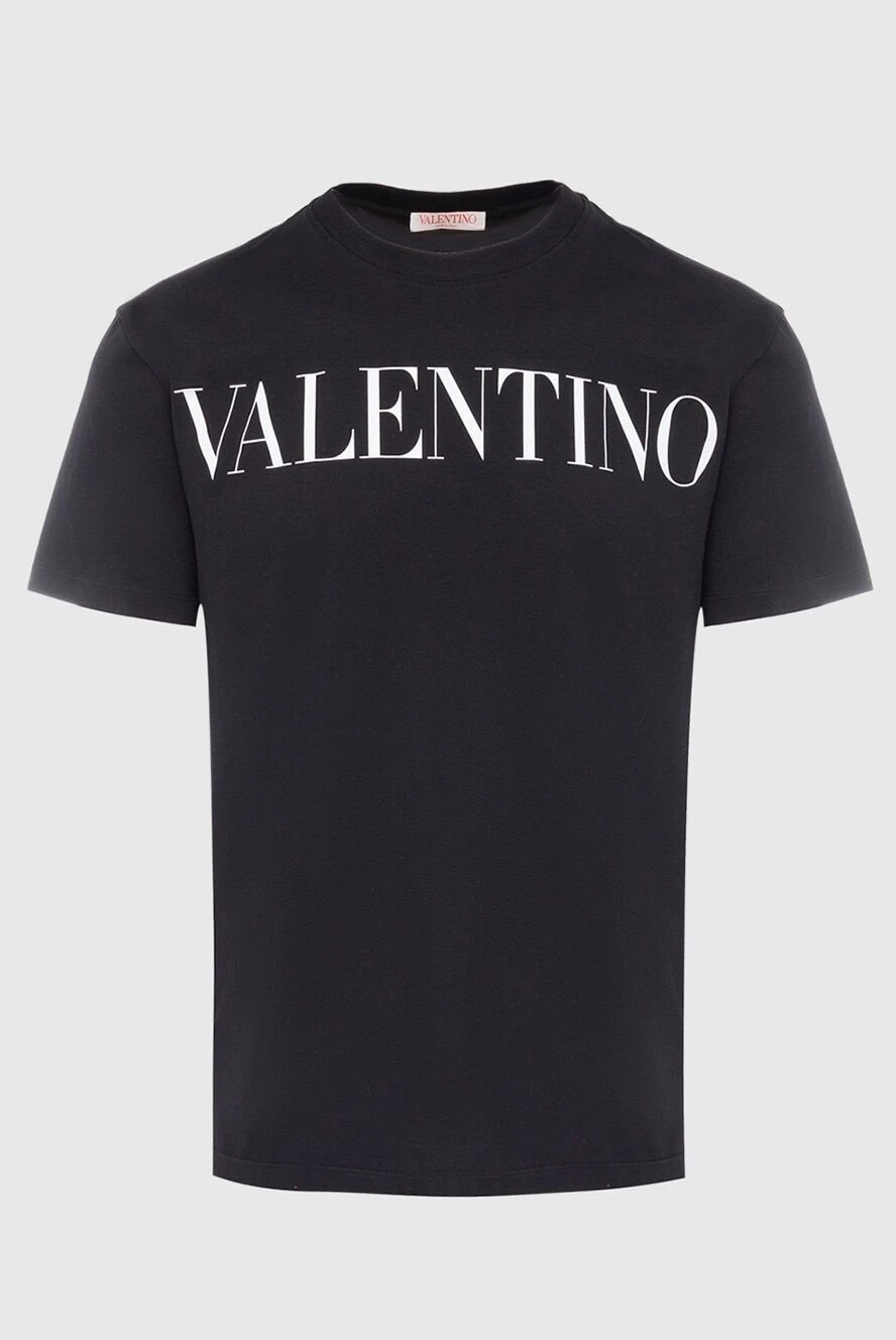 Valentino футболка з бавовни чорна чоловіча 166943 - фото 1