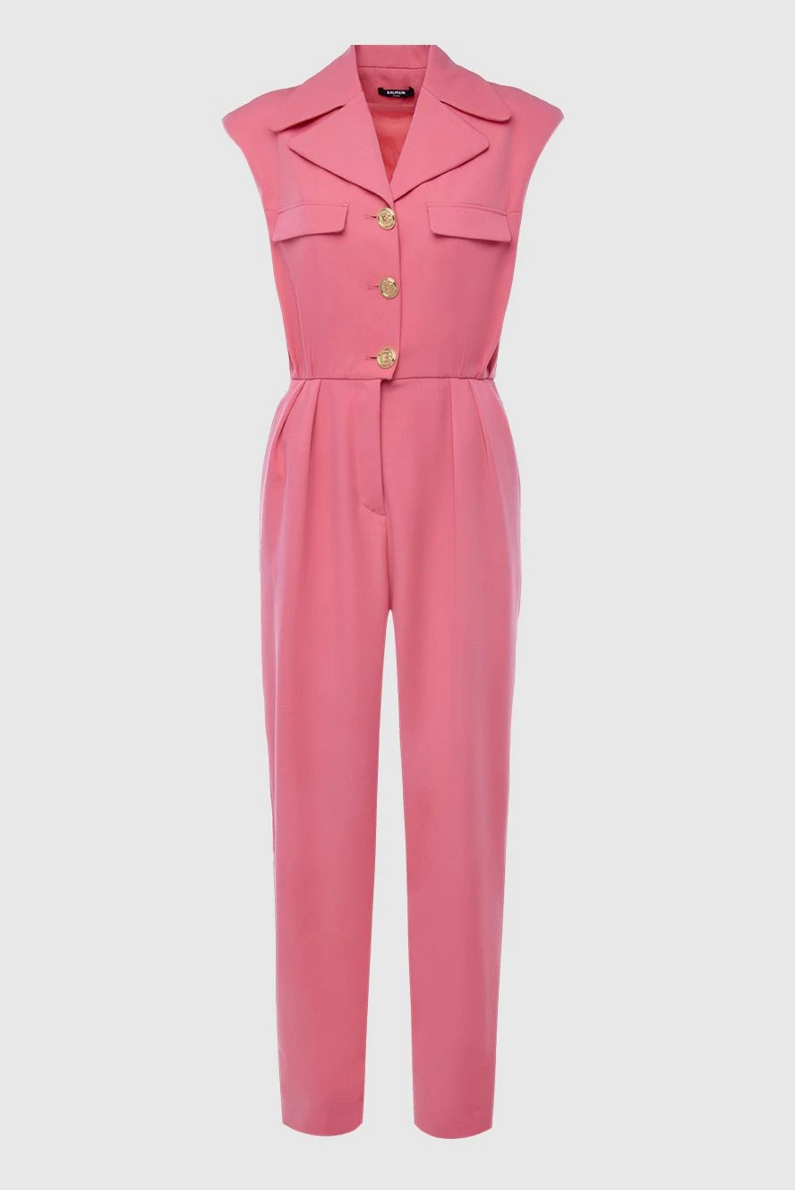 Balmain woman women's pink wool jumpsuit buy with prices and photos 167108 - photo 1