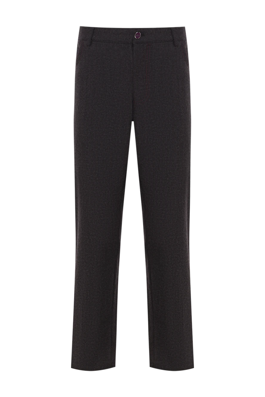 Zilli men's wool and cashmere trousers dark grey with signature label 167290 - photo 1