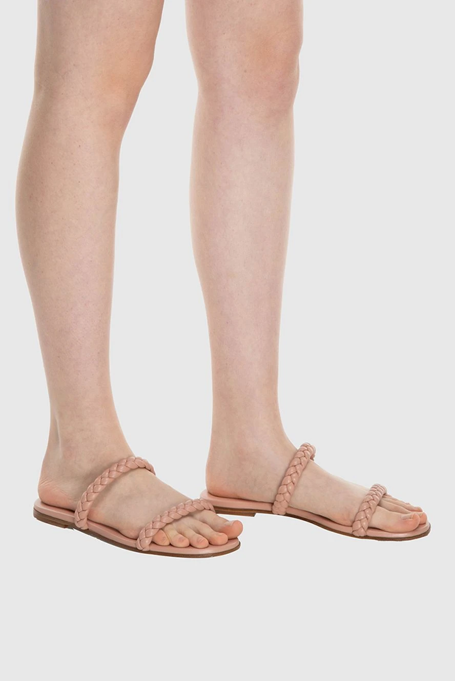 Gianvito Rossi woman pink leather flip-flops for women buy with prices and photos 167369 - photo 2