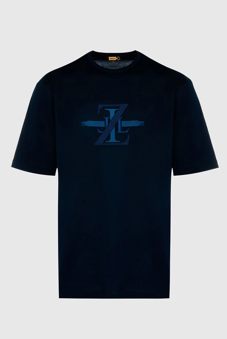 Zilli мужские футболка из хлопка синяя мужская купить с ценами и фото 167520