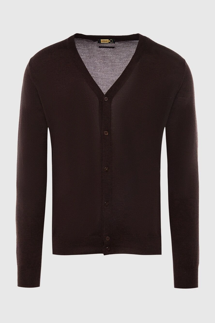 Zilli man men's cardigan made of cashmere and silk, brown buy with prices and photos 167705 - photo 1