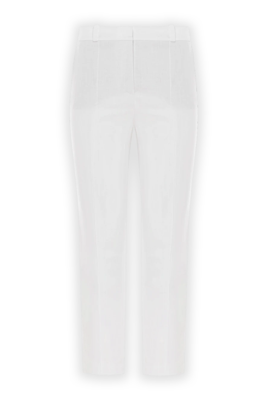 Loro Piana штани лляні білі на високій посадці укорочені жіночі 168328 - фото 1