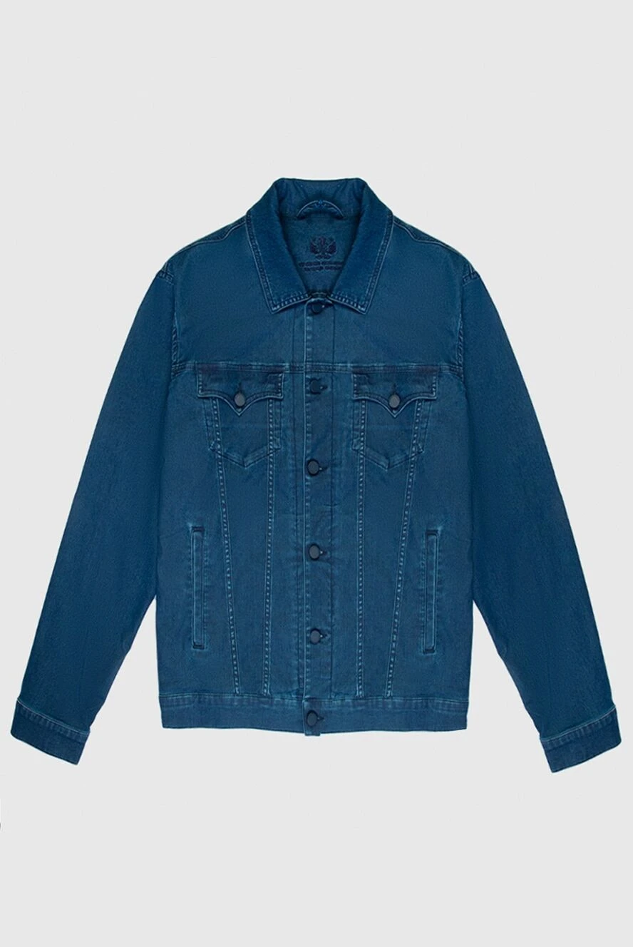 Scissor Scriptor men's blue denim jacket with a see-through placket and signature button bolts 168623 - photo 1