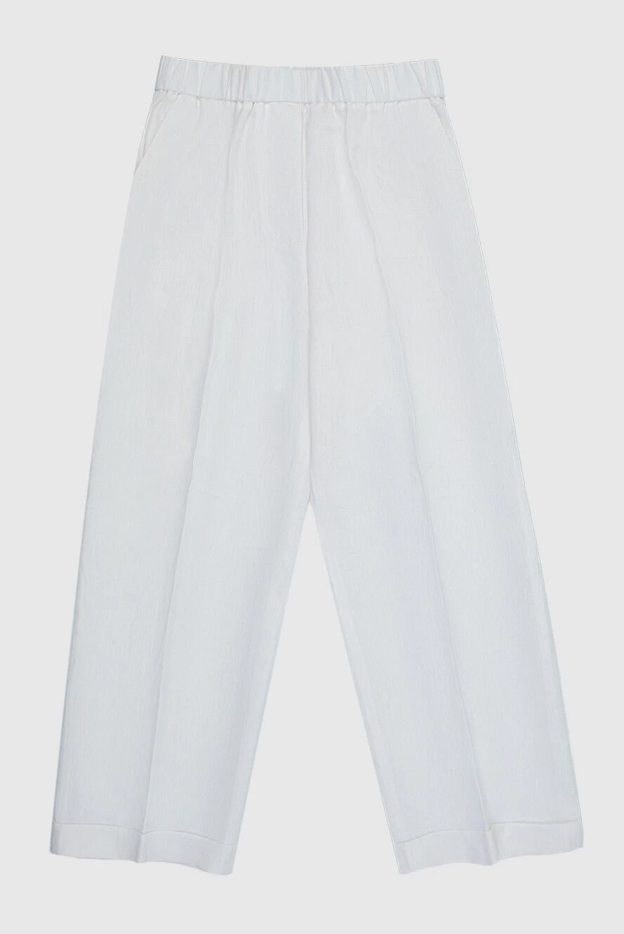 Peserico женские брюки из льна белые женские купить с ценами и фото 168683 - фото 1