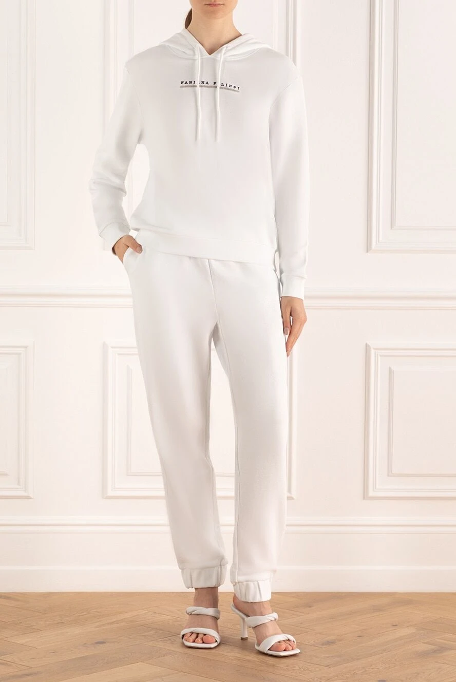 Fabiana Filippi жіночі костюм прогулянковий з бавовни та еластану білий жіночий купити фото з цінами 168754 - фото 2