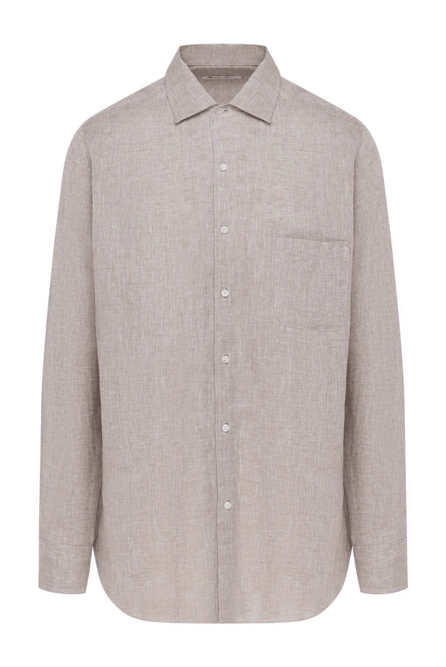 Loro Piana man beige linen shirt for men 168772 - photo 1