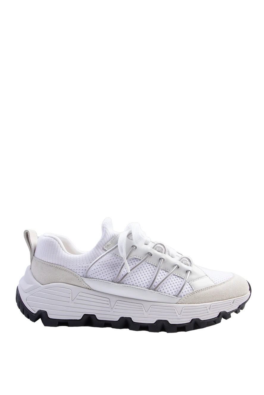 Women's sneakers with mesh inserts in white