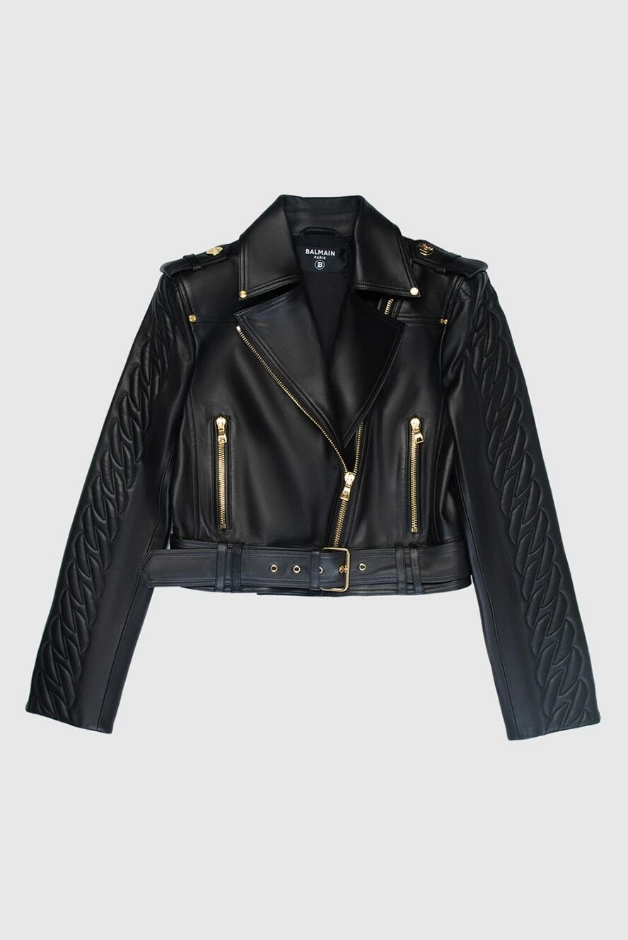 Women's black genuine leather jacket