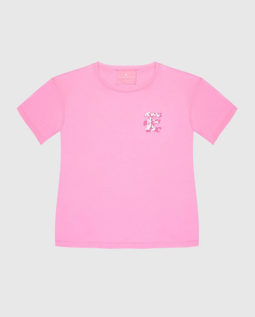 Ermanno Scervino женские футболка из хлопка розовая женская купить с ценами и фото 169060 - фото 1