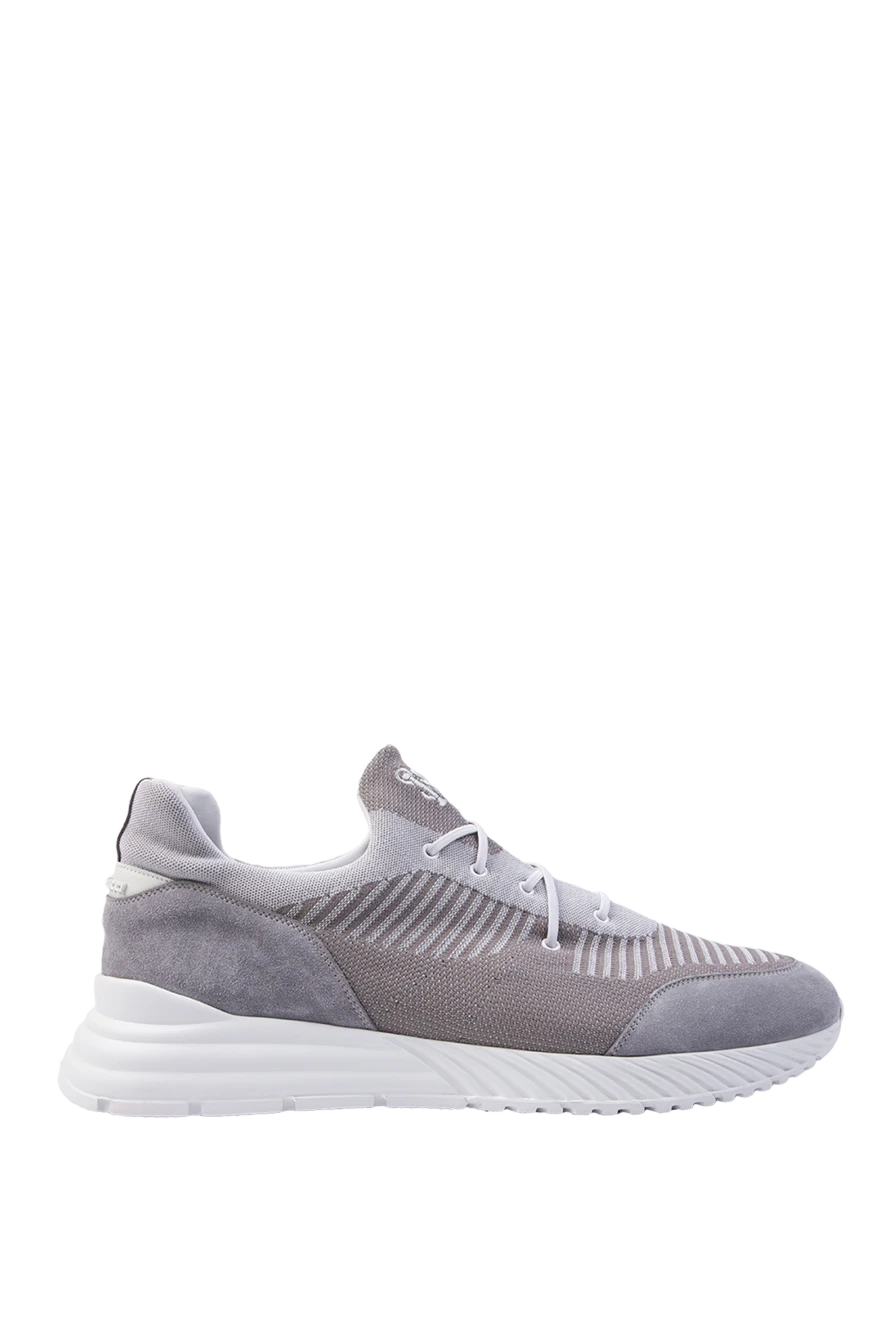 Stefano Ricci кросівки з поліестеру та шкіри сірі чоловічі 169107 - фото 1